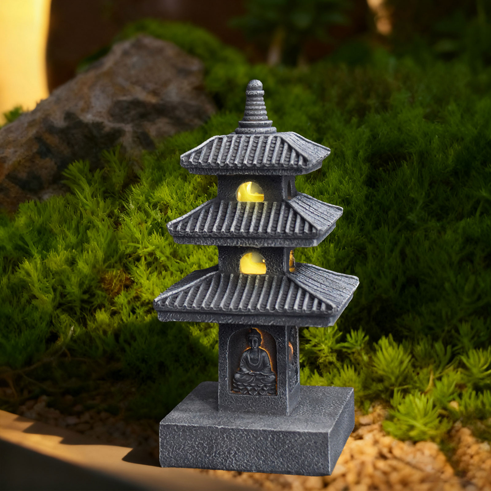 Halo Outdoor Lighting - 태양광 탑 랜턴 정원 장식품 야외