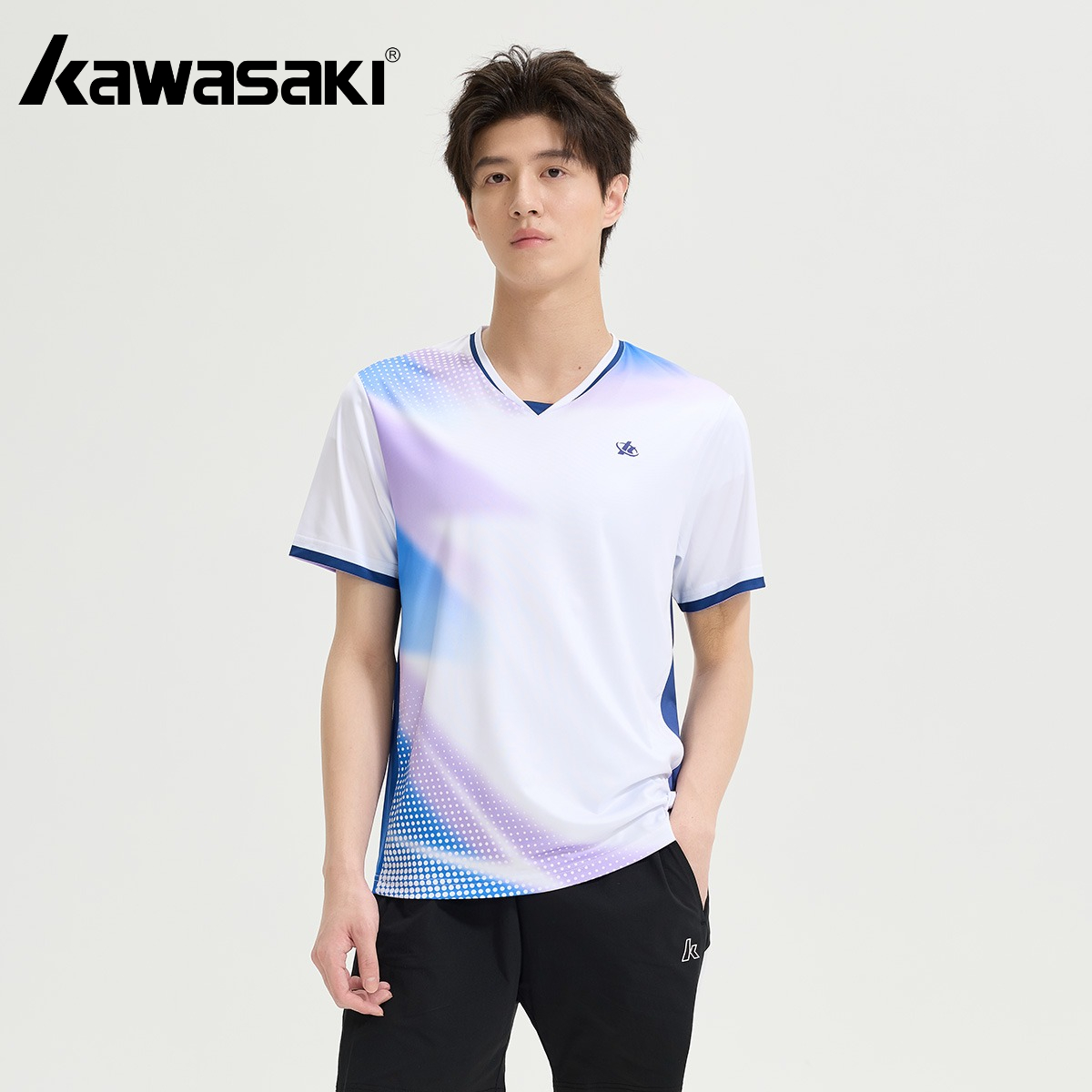 Outdoor Lighting Jersey - 가와사키 배드민턴 남성용 반팔 통기성 속건성