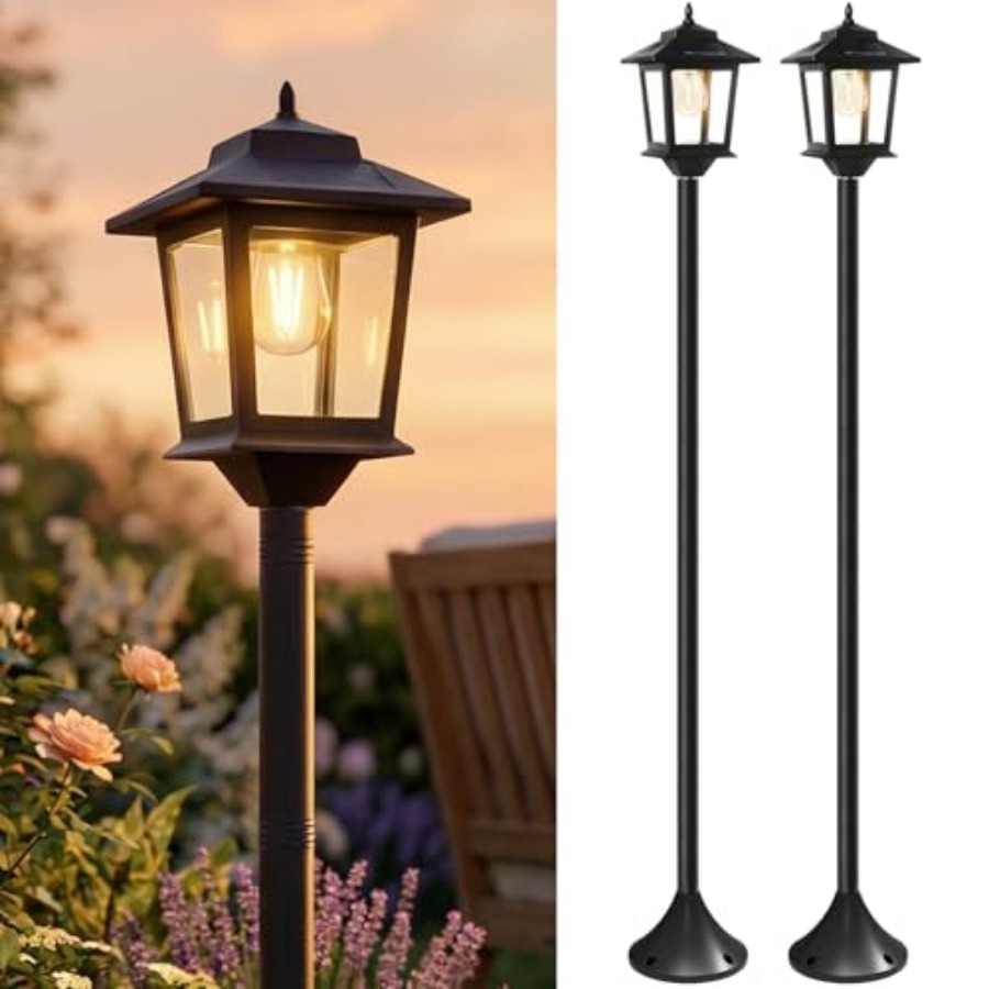 Outdoor Lighting Patio - 야외용 태양광 기둥 조명, 2개입 63인치