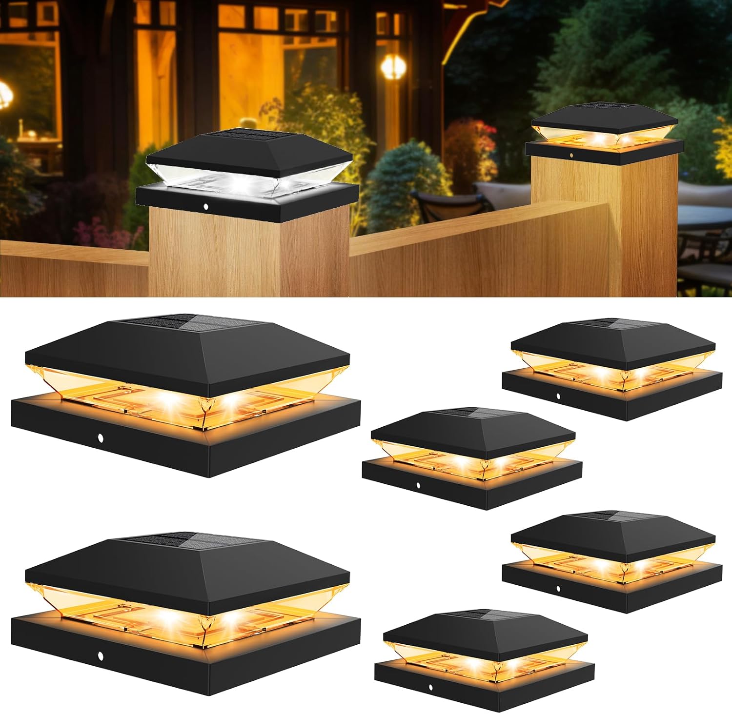 Post Cap Light - 2/4pcs 태양 포스트 캡 빛 야외