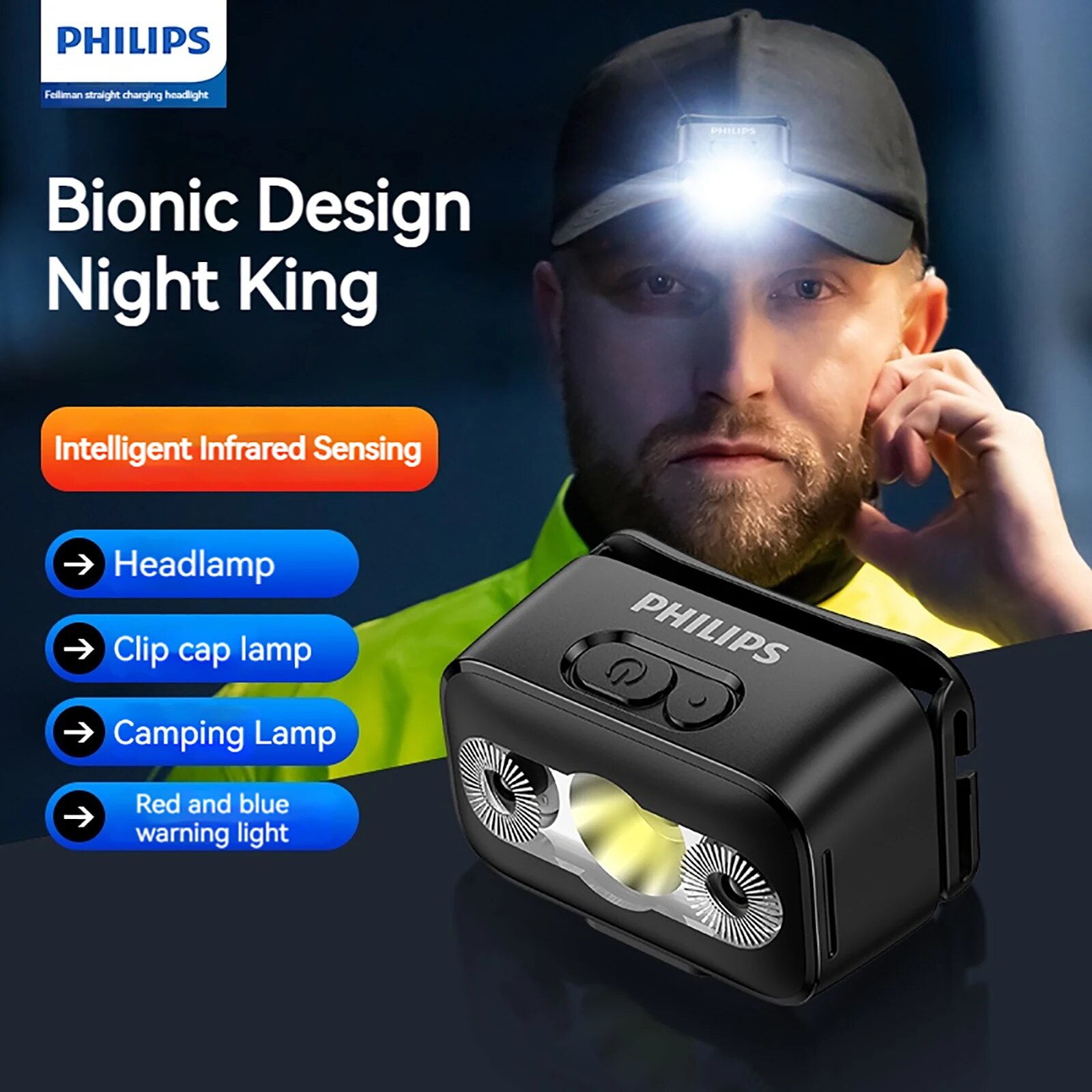 Outdoor Lighting Philips - 필립스 LED 헤드램프 센서 헤드 손전등