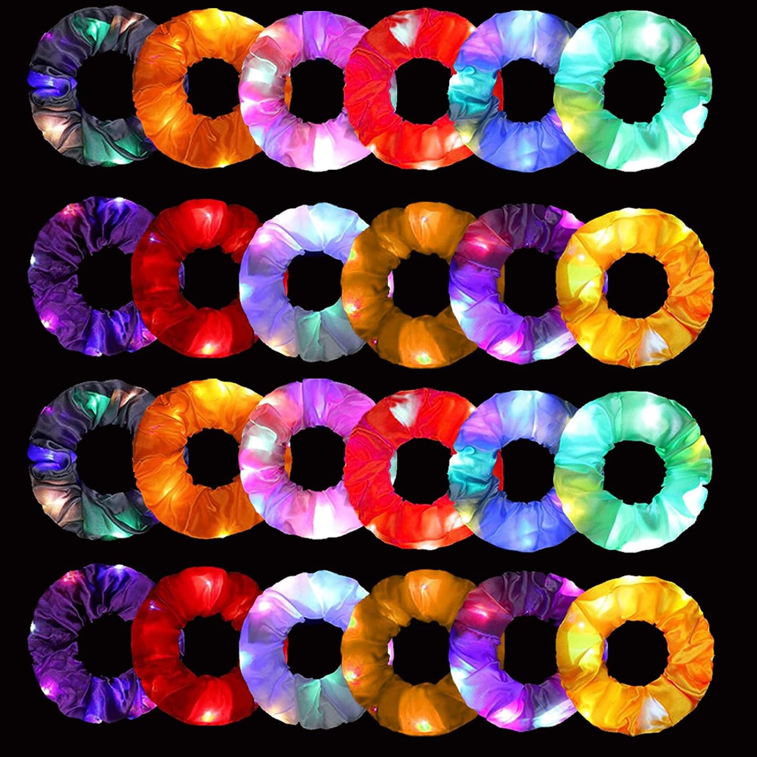 Outdoor Lighting Ideas For Party - 6개 LED 스크런치 헤어밴드, 야광 스크런치,