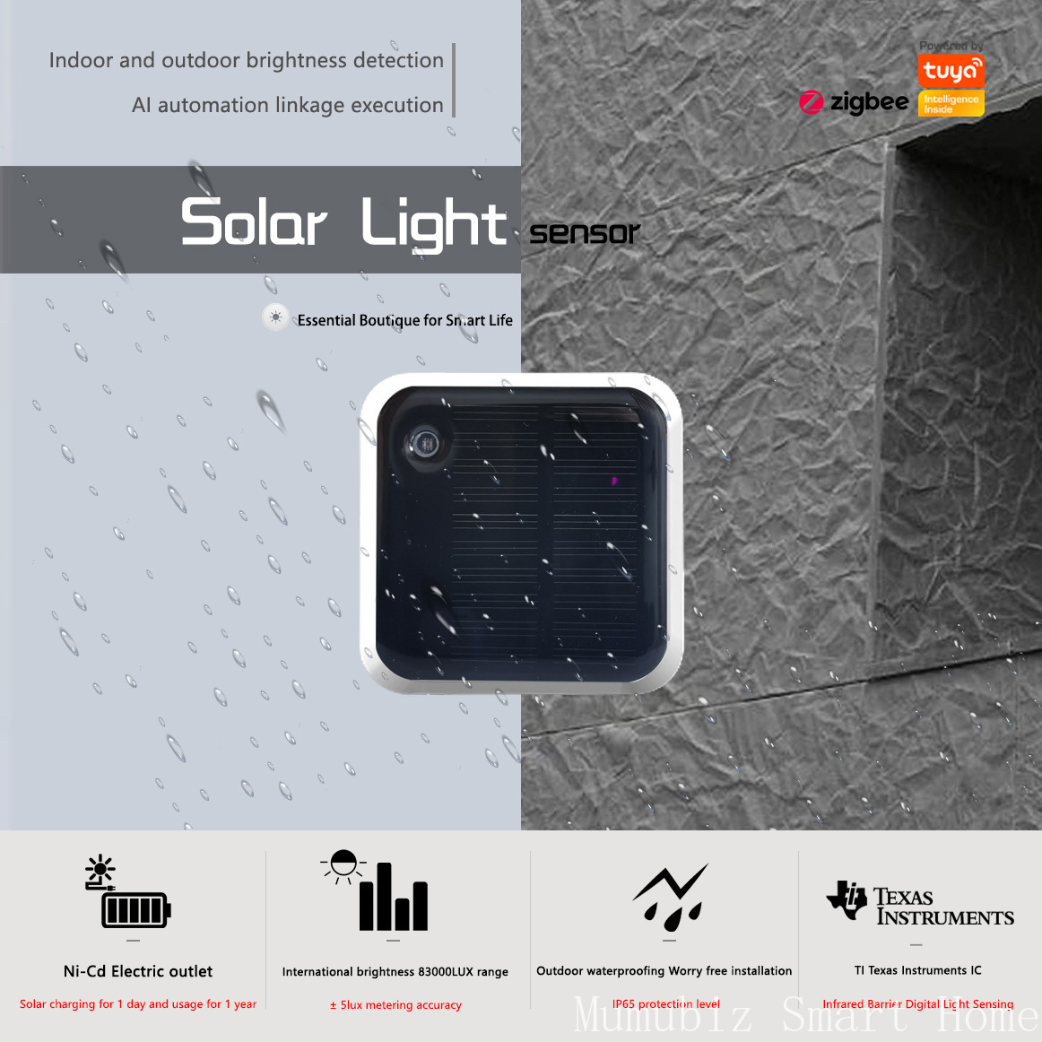 Outdoor Lighting Install - Tuya Zigbee 태양광 센서 - 실시간