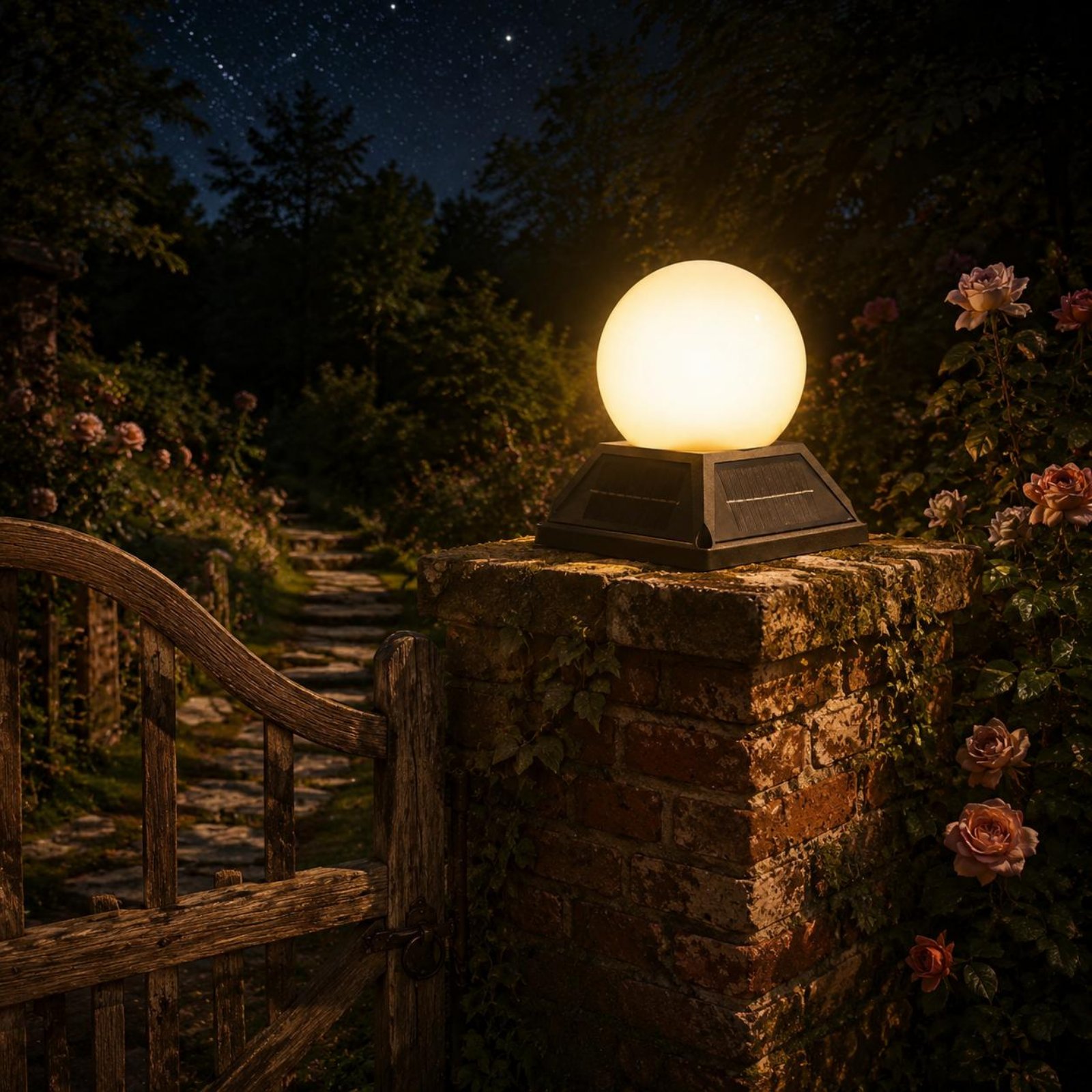 Outdoor Lighting Globes - 태양광 기둥 뚜껑 조명 무선 컨트롤러,