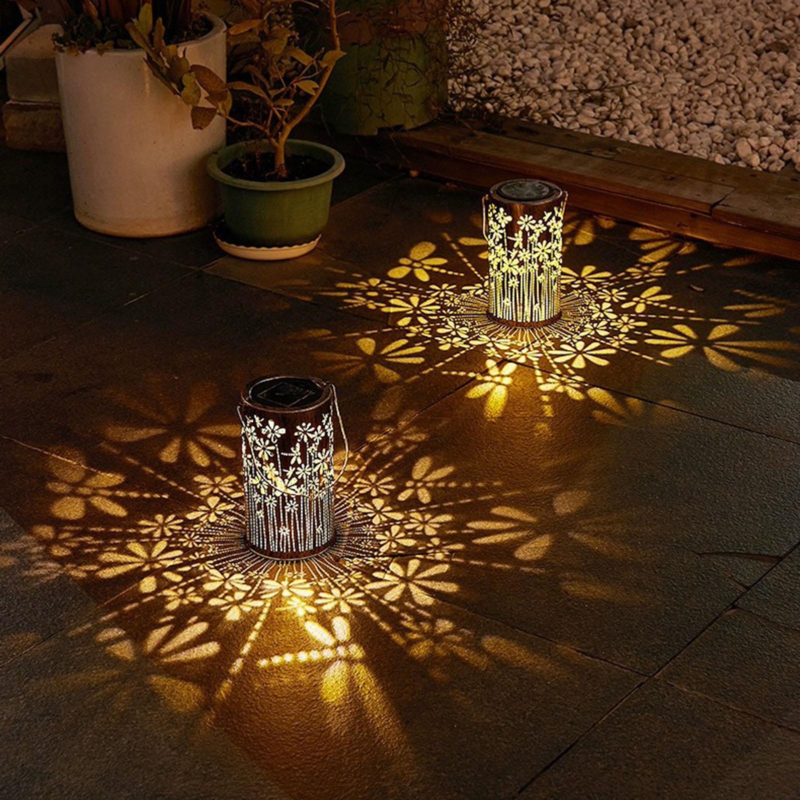 Outdoor Lighting House - 태양광 랜턴 화려한 금속 꽃 램프