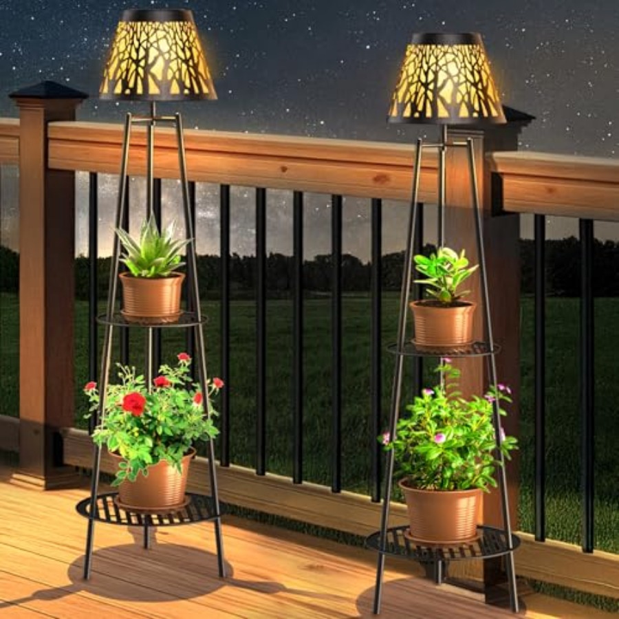 Outdoor Lighting Lamps - 2팩 야외용 태양광 바닥 램프(식물 스탠드
