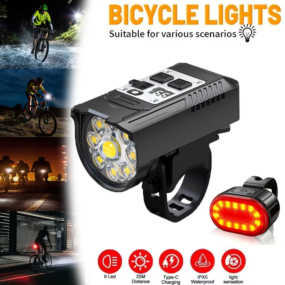 Outdoor Lighting Ideas For Party - 9 LED 자전거 헤드라이트 USB 충전식