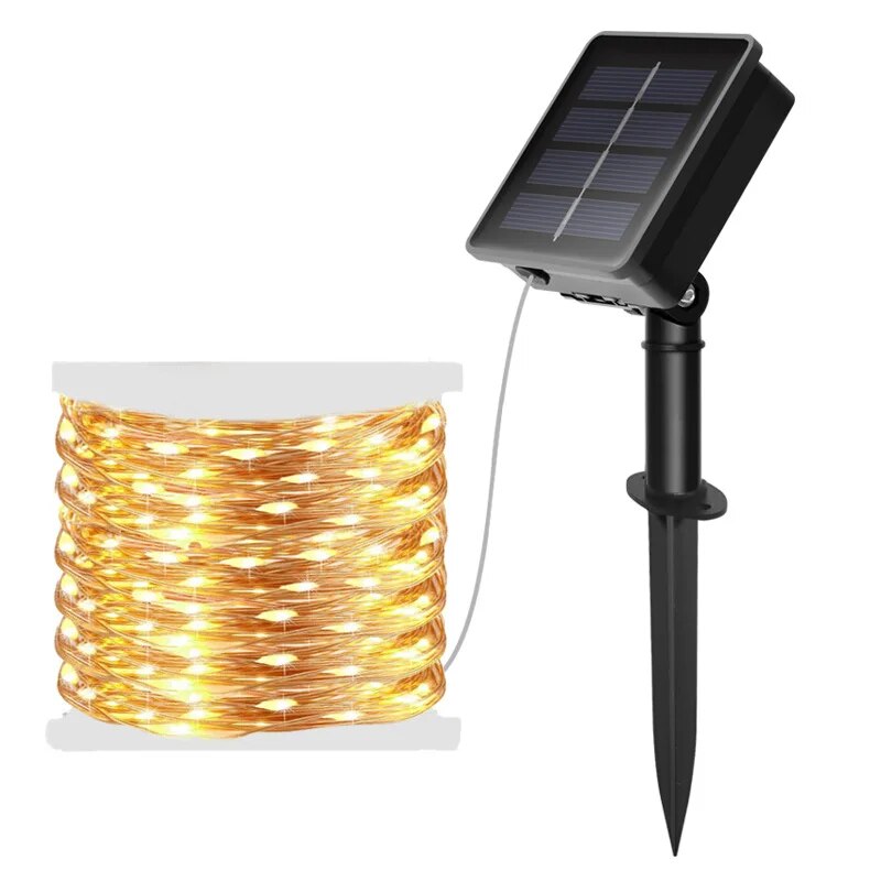 Halo Outdoor Lighting - 100 LED 태양광 요정 방수 구리