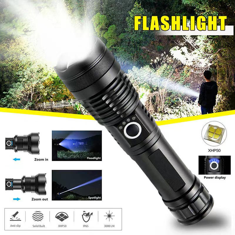 Outdoor Lighting Ideas For Party - 고출력 XHP70 LED 손전등 USB-C 충전식
