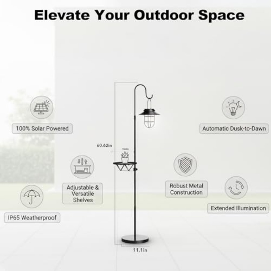 태양광 플로어 램프 겸 테이블, 60인치 야외용 셰퍼드 - Outdoor Lighting Patio 리뷰 및 가격