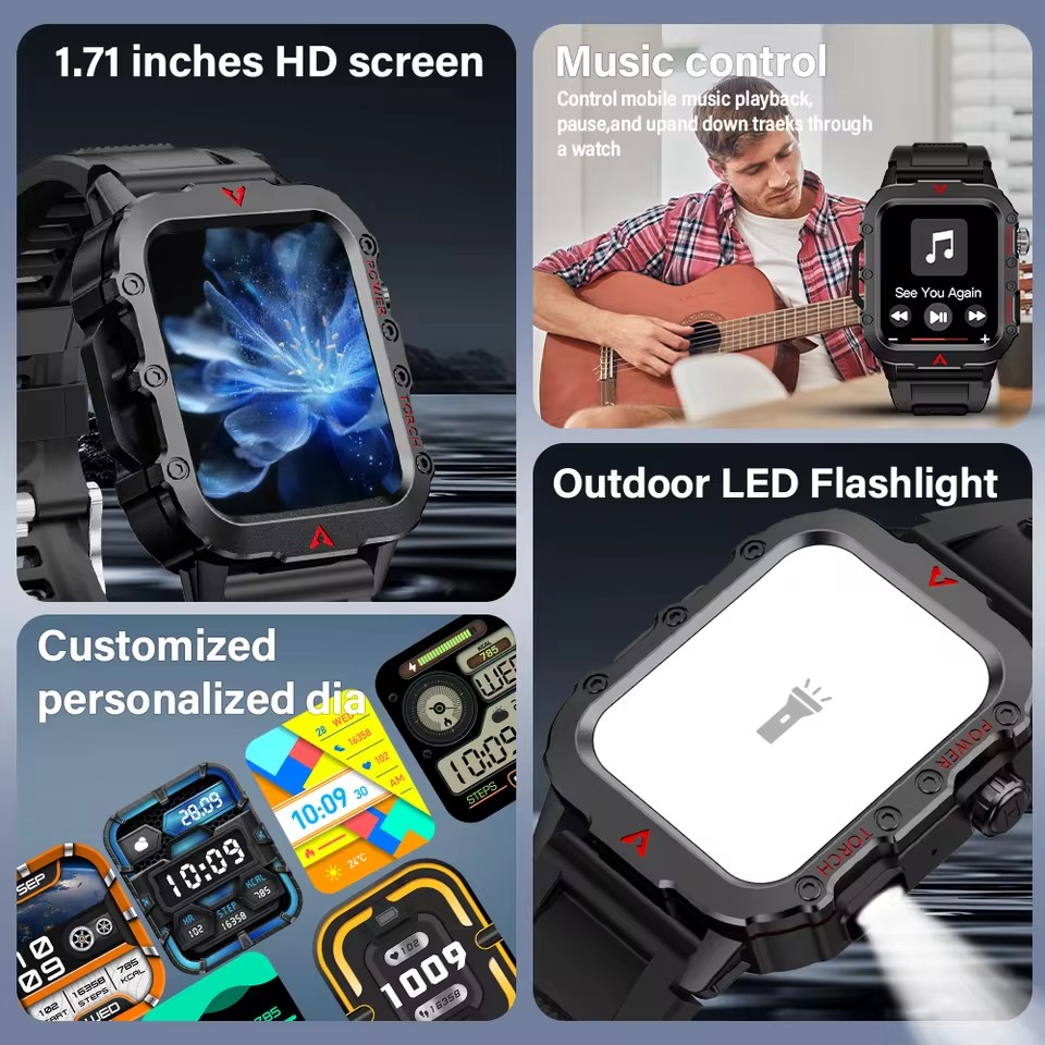 새로운 야외 스포츠 스마트워치 HD 화면 LED 플래시 - Outdoor Lighting Ip Rating 리뷰 및 가격