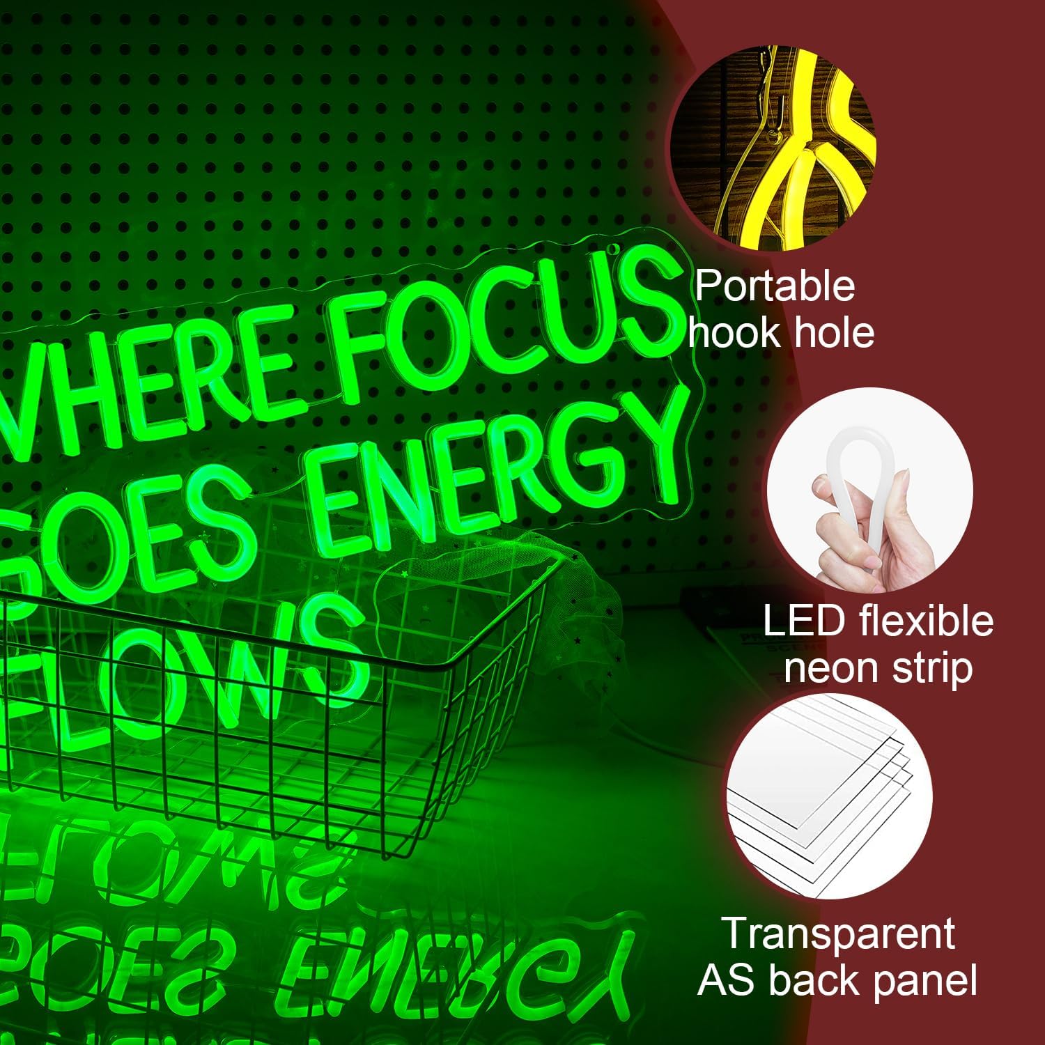 집중력이 간 곳 에너지가 흐른다 네온 사인 포지티브 문 - Outdoor Lighting Quotes 리뷰 및 가격