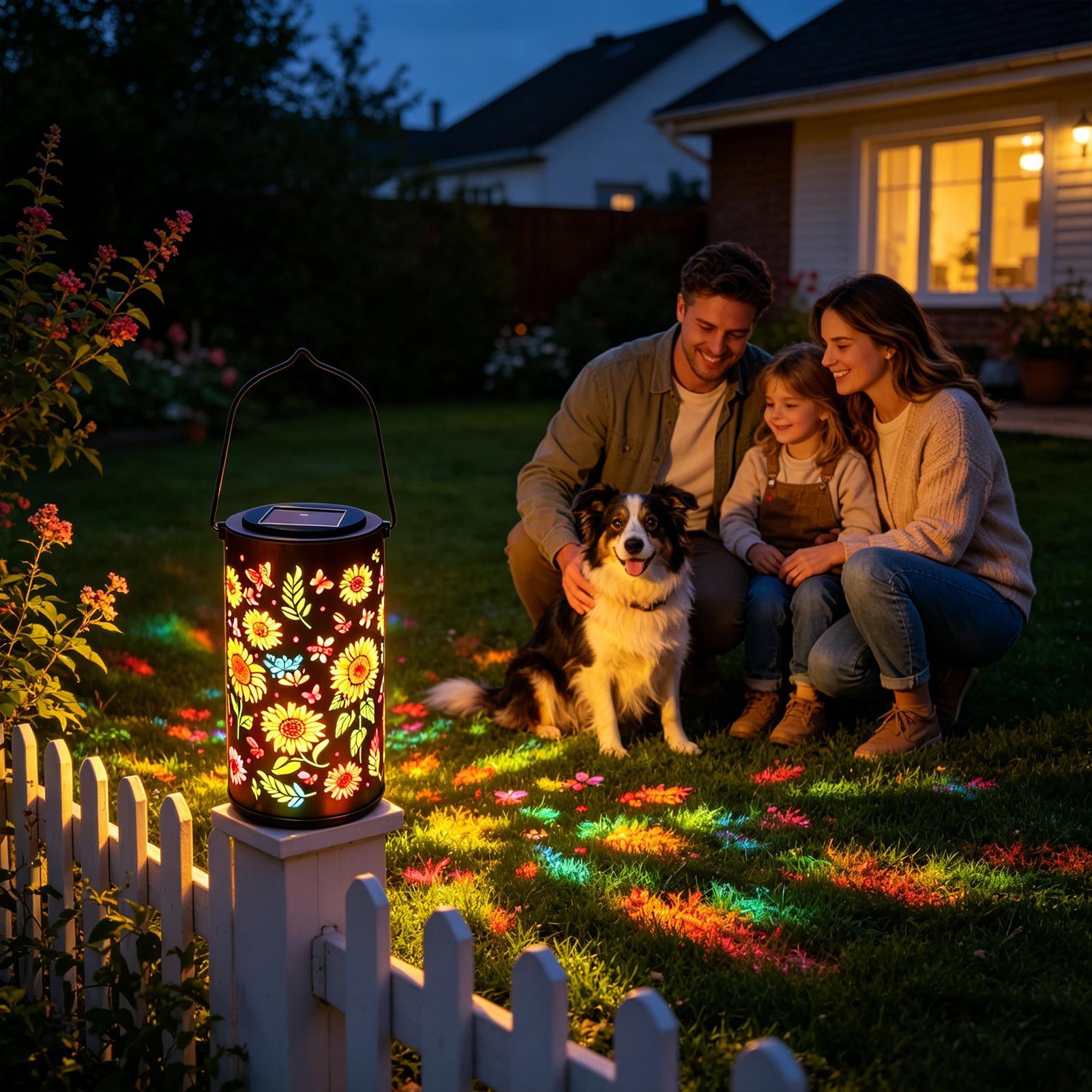 해바라기 태양광 랜턴, 방수 금속 다채로운 해바라기 태 - Outdoor Lighting Patio 리뷰 및 가격