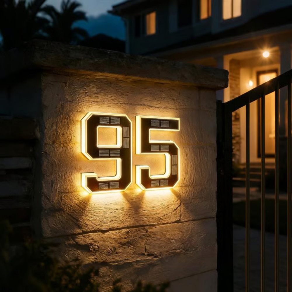 새로운 태양광 주소 표시등 LED 집 번호 조명 방수  - Outdoor Lighting On House 리뷰 및 가격
