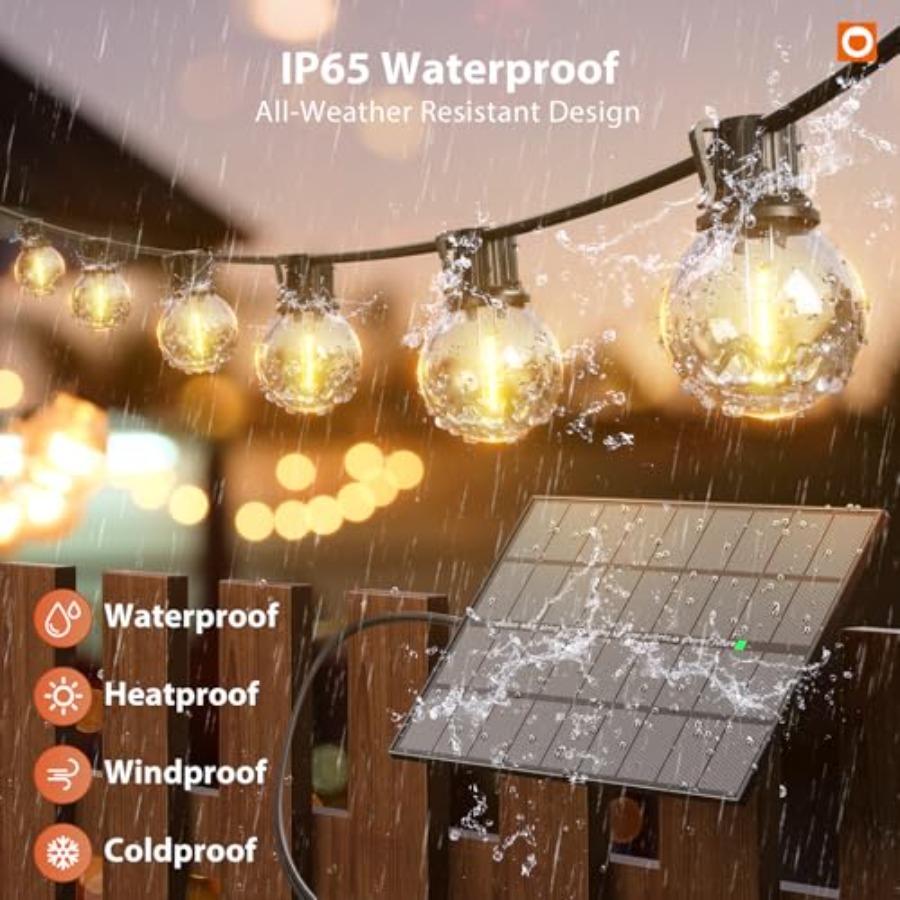 198피트 태양광 스트링 조명 실외용, 방수, USB  - Outdoor Lighting Install 리뷰 및 가격