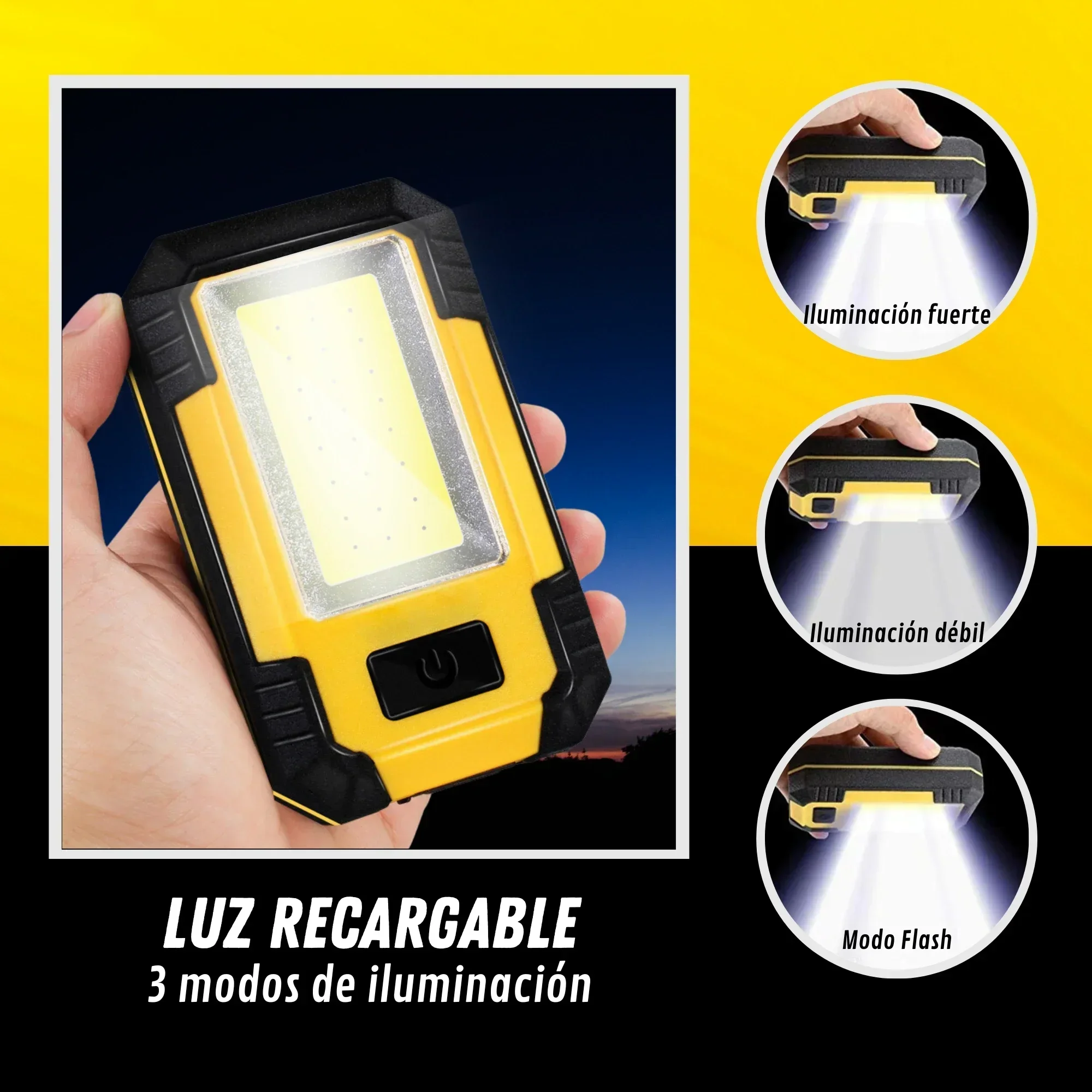 충전식 4000mAh 작업등, 초강력 COB 플래시라이 - Outdoor Lighting Globes 리뷰 및 가격