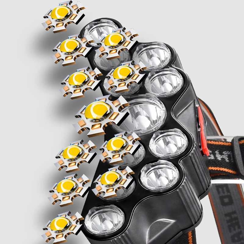 11 LED 전조등 강한 빛 헤드 램프 Type-C 충 - Outdoor Lighting Globes 리뷰 및 가격