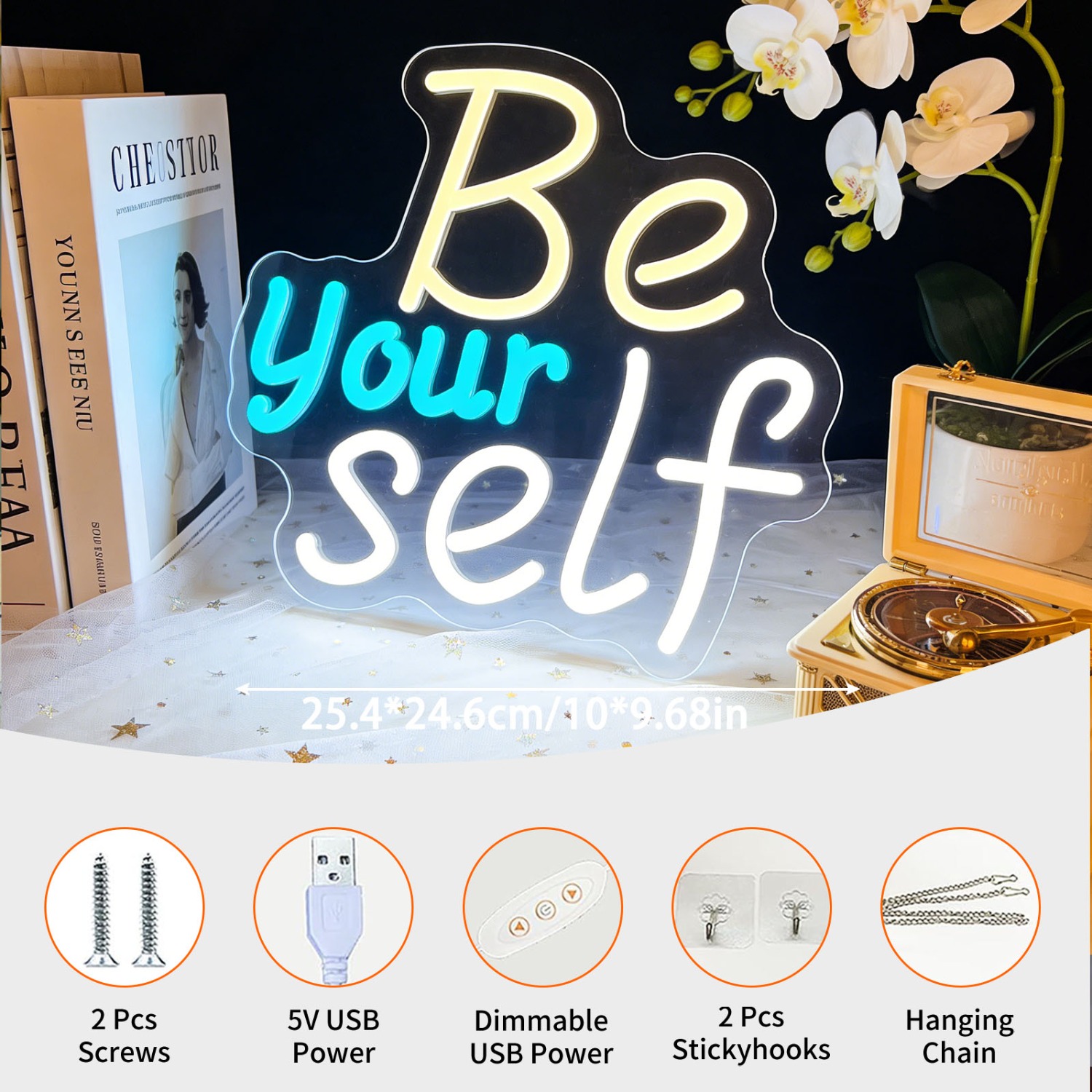 영감을 주는 'Be Yourself' 네온사인 LED  - Outdoor Lighting Quotes 리뷰 및 가격