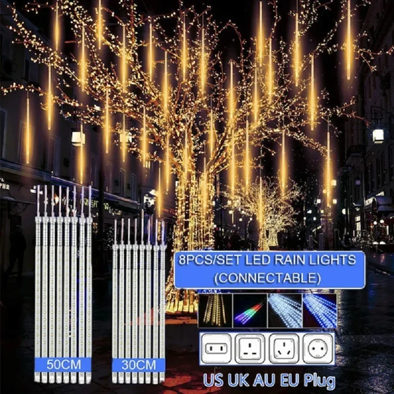 30cm /50cm 방수 유성우 비 8 튜브 LED 문 - Outdoor Lighting Uk 리뷰 및 가격