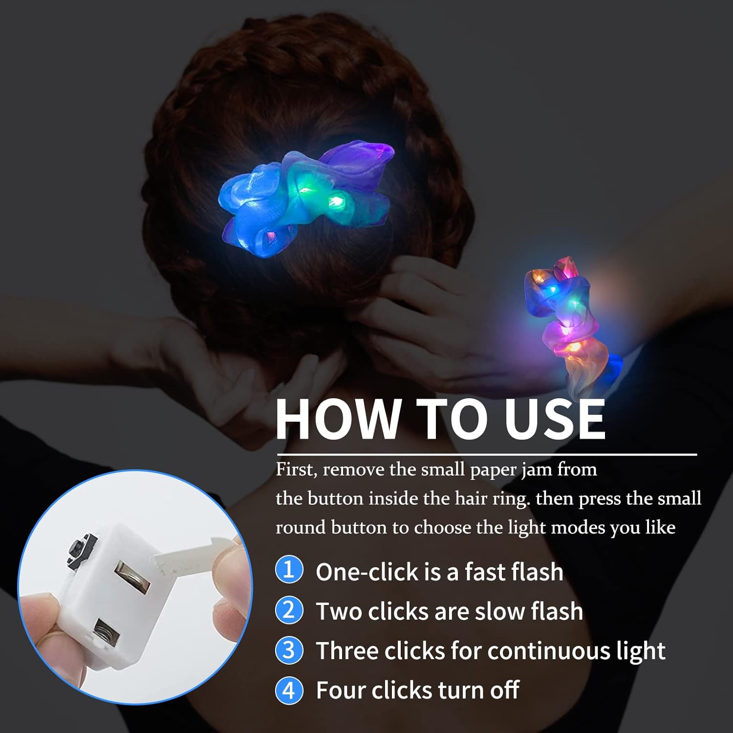 6개 LED 스크런치 헤어밴드, 야광 스크런치, 어둠  - Outdoor Lighting Ideas For Party 리뷰 및 가격