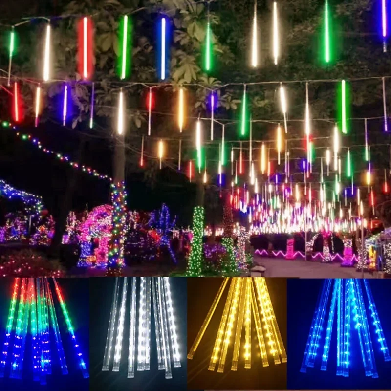 방수 유성우 비 LED 스트링 조명, 야외 휴일 크리스 - Outdoor Lighting Uk 리뷰 및 가격