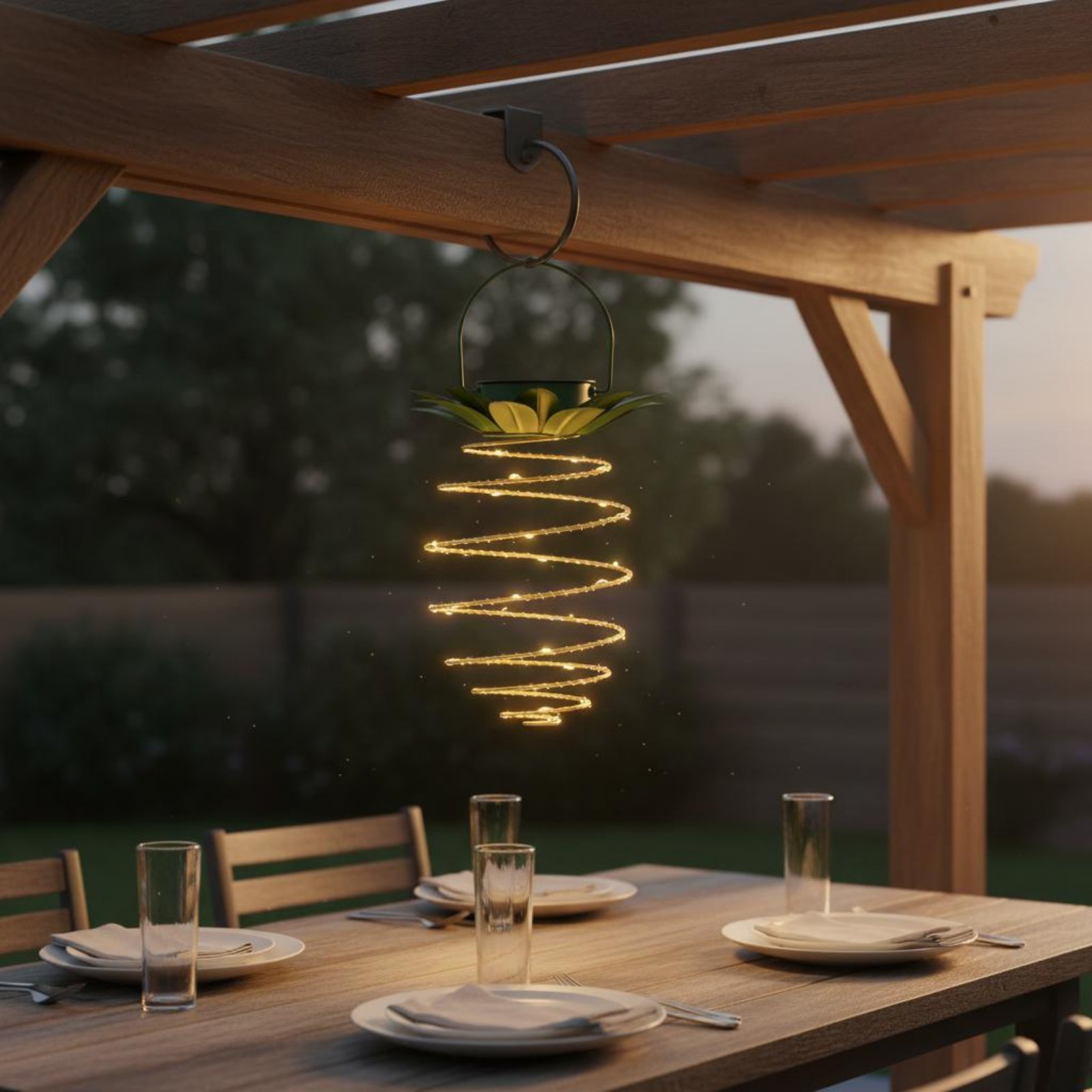 2 조각 태양열 파인애플 램프 방수 파인애플 교수형 랜 - Outdoor Lighting Patio 리뷰 및 가격
