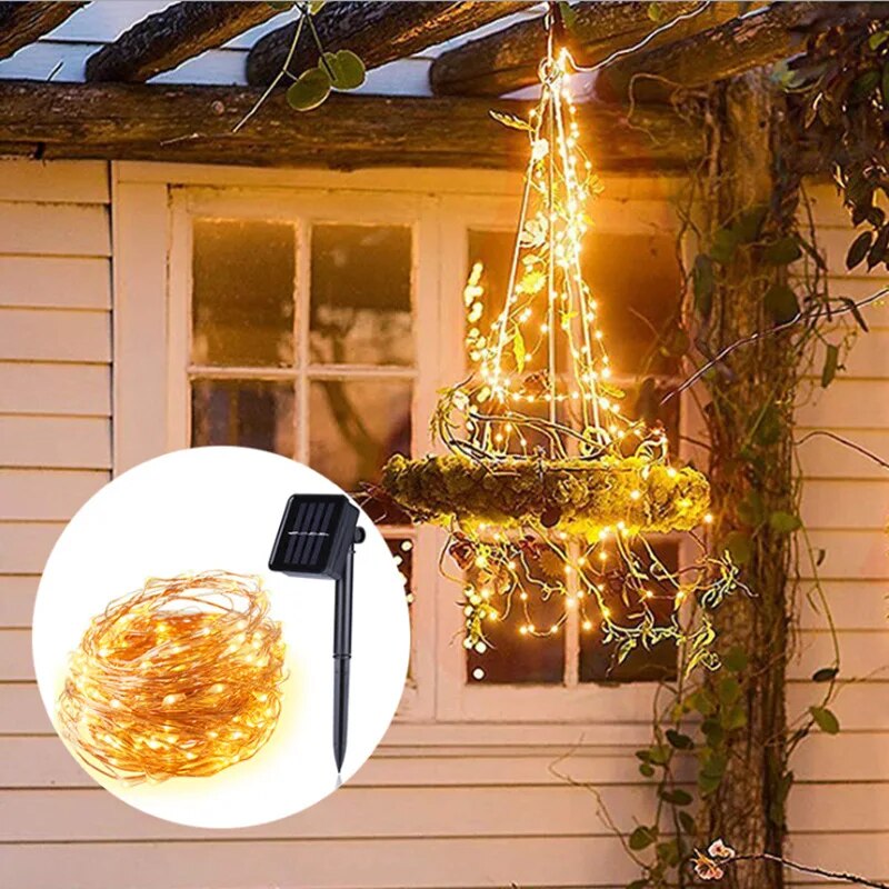 100 LED 태양광 요정 방수 구리 와이어 스트링 조 - Halo Outdoor Lighting 리뷰 및 가격