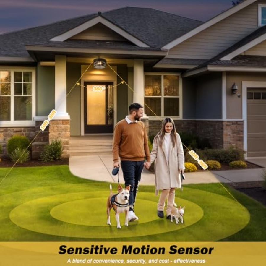 모션 센서 야외 천장 조명, 조절 가능한 블랙 플러시  - Outdoor Lighting With Motion Sensor 리뷰 및 가격