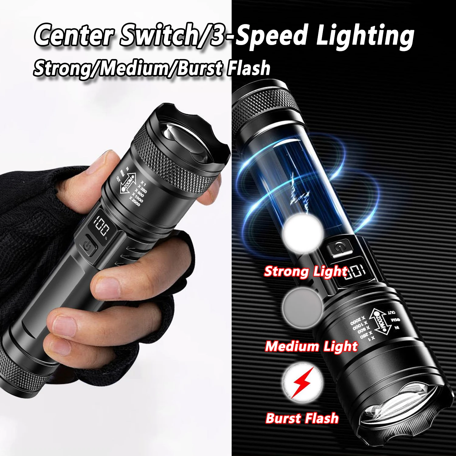 울트라 브라이트 LED 손전등 2000LM Type-C - Outdoor Lighting Globes 리뷰 및 가격