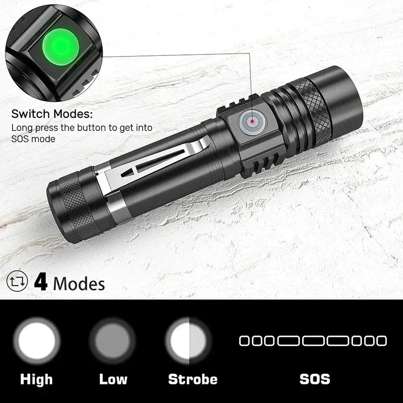 T6 LED 충전식 손전등, 18650 줌이 가능한 토 - Outdoor Lighting House 리뷰 및 가격