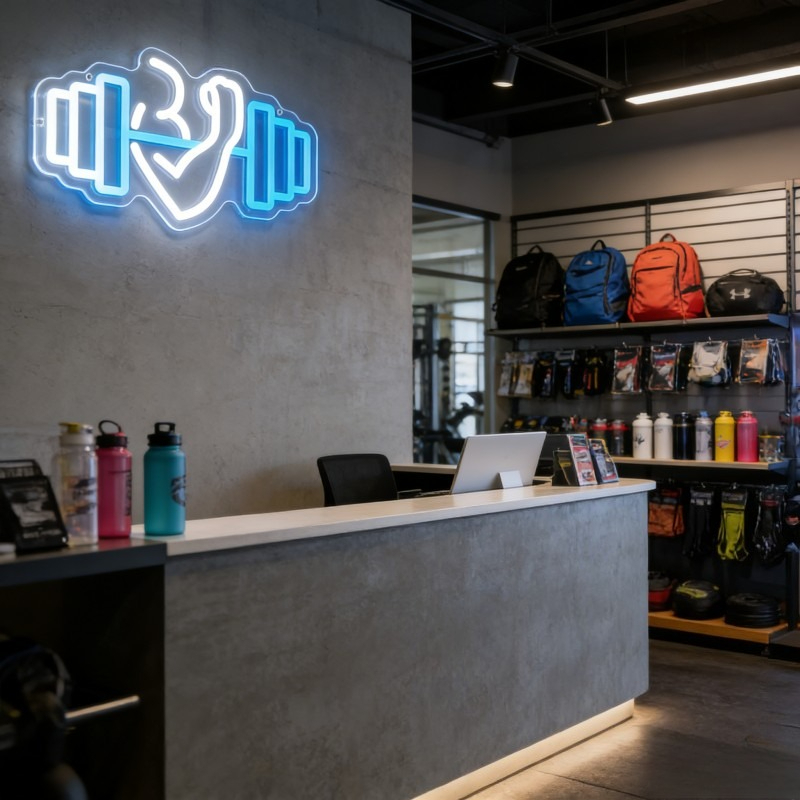 이두근 덤벨 네온사인 LED 벽 장식, 홈짐, 요가 스 - Outdoor Lighting Quotes 리뷰 및 가격