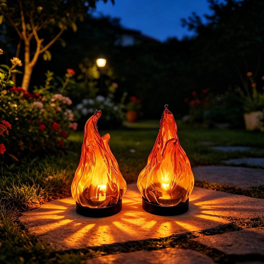 태양열 불꽃 모양 걸이형 랜턴 조명 IP65 방수 깜빡 - Outdoor Lighting Patio 리뷰 및 가격