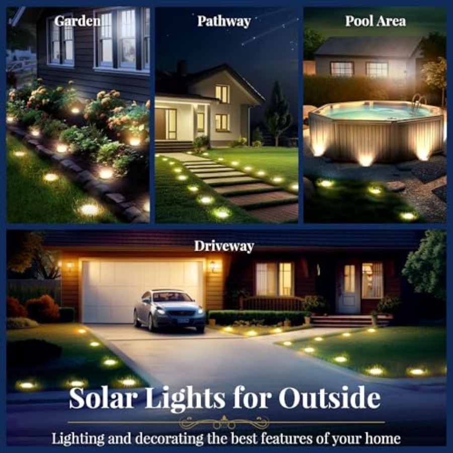 태양광 지상등 태양광 조명 야외 방수 8 LED 태양열 - Outdoor Lighting Patio 리뷰 및 가격