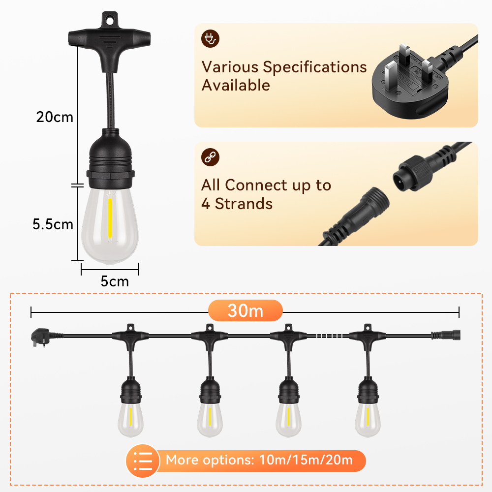 E27 야외 스트링 라이트 LED 전구 영국/미국 플러 - Outdoor Lighting Uk 리뷰 및 가격