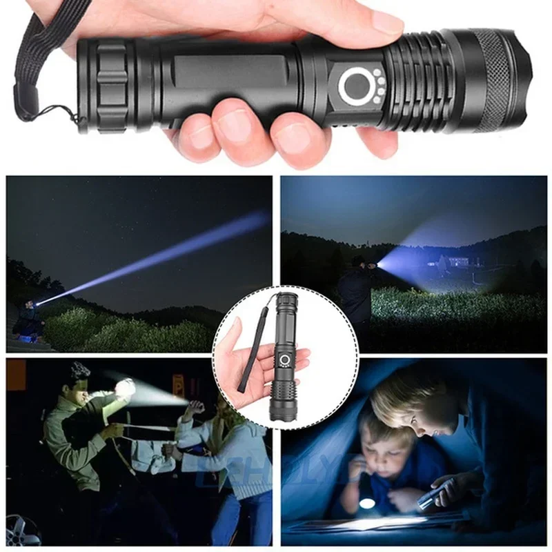 고출력 XHP70 LED 손전등 USB-C 충전식 토치 - Outdoor Lighting Ideas For Party 리뷰 및 가격