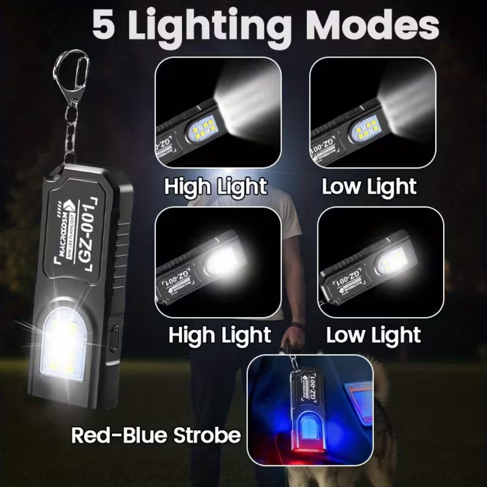 미니 COB LED 키체인 손전등 USB 충전식 토치  - Outdoor Lighting House 리뷰 및 가격